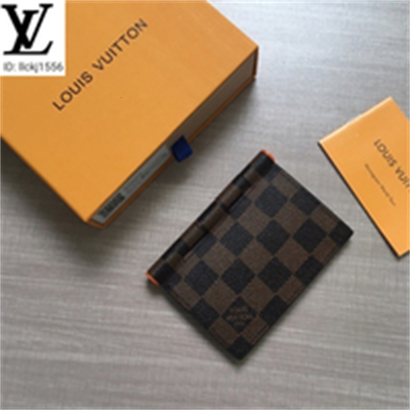 Card Brand Designer Luxury M63210 Brown Canvas Bag Wallet Men Real Key Leather Long Chain Wallets Compact Purse Clutches Evening Holders
