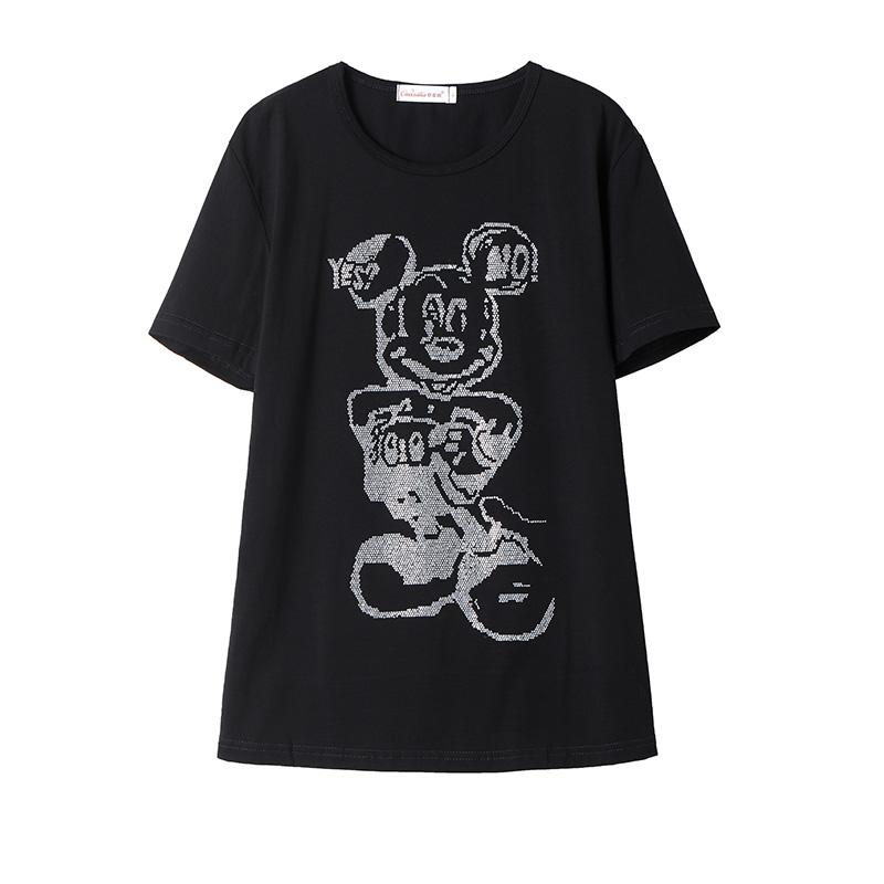 

Women' T-Shirt Street Leisure Fashion Cartoon Diamonds Short-Sleeve Female Summer 2021 Loose Big Size 5XL Women Tops TX183