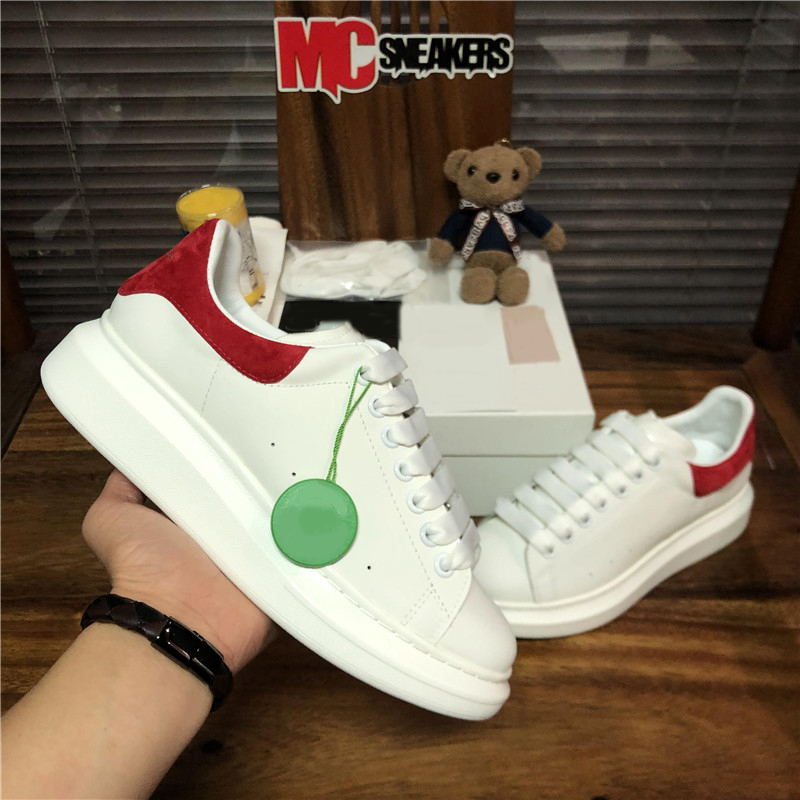 

Top Quality Brand Designers Shoes Luxury Genuine Leather Fashion High Platform Men Women Sneakers Male Female White Thick Sole Vulcanize Cas, Black