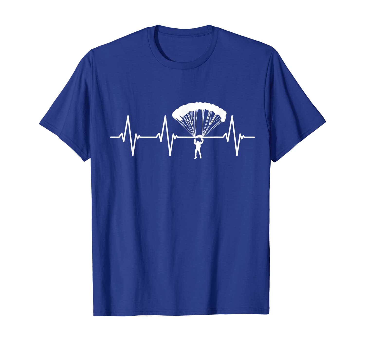 

Parachuting Skydiving Skydiver Heartbeat T-Shirt Gift, White;black