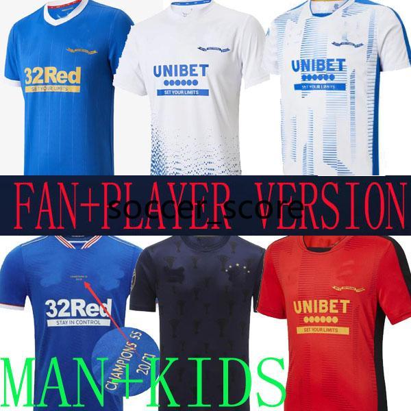 

2021 Rangers 150th Anniversary Soccer Jerseys Glasgow 2022 TRAINING TEE MATCH DAY TEE-WHITE Player version BARKER MORELOS SPECIAL 21 22 Football Shirts Men + kids kit, 21 22 home 1