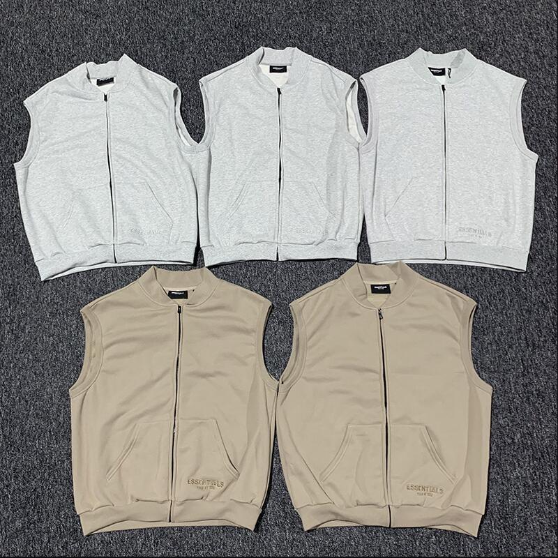 

2021 New 20ss Latest Top Hip Hop Fog Season 6 Sleeveless Sweatshirt Oversize Men Women Zipper Fashion Letter Embroidery Cotton 8rc0