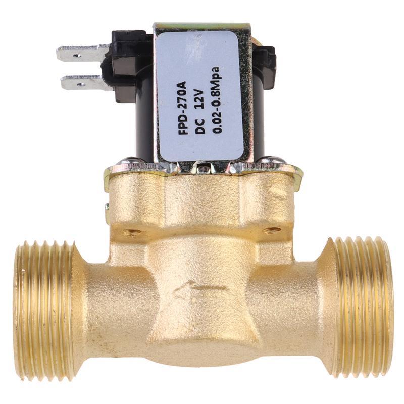 

G3/4 DC 12V Golden Electric Solenoid Water Inlet Flow Switch Quick Connect Normally Closed Electromagnetic