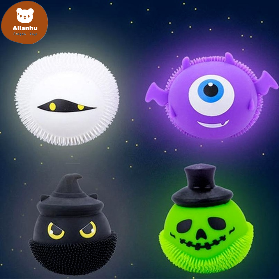 

Decompression Fidget toy Glowing Halloween little devil pinch music ball spoof to vent adult toys factory wholesale 591U