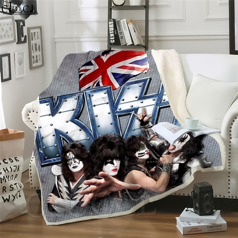 

CLOOCL Hot Arena Rock Kiss Band 3D Print Casual Style Conditioning Blanket Sofa Teens Bedding Throw Blankets Plush Quilt