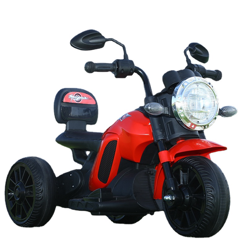 

Mini Electric Motorcycle Remote Control Infant Trike with Power Wheels Multifunctional Music Tricycle Toy Car for Kids To Drive, Red