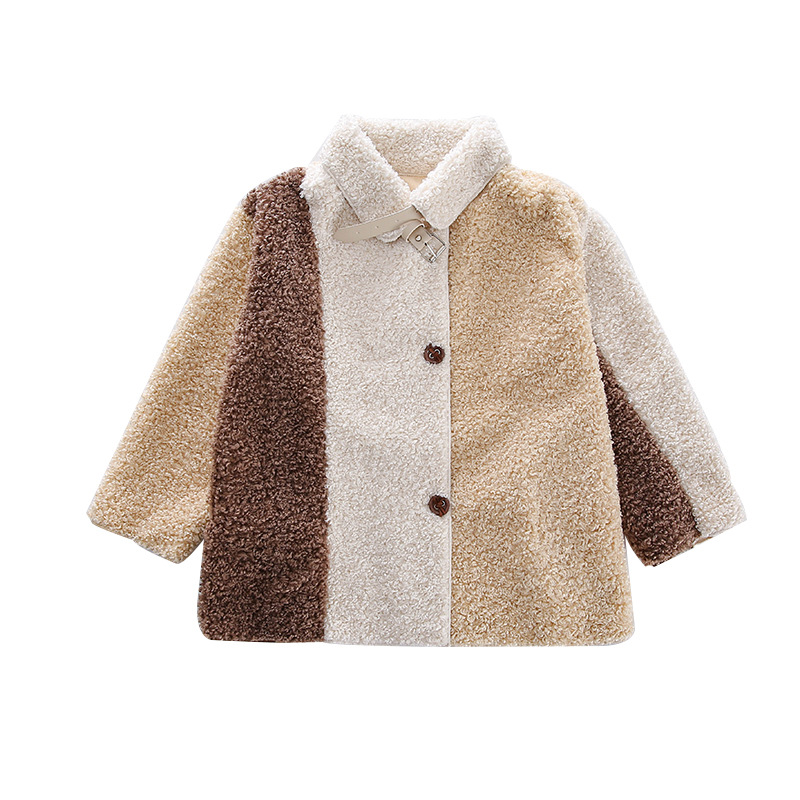 

Girls alpacl velvet sweater 2020 autumn and winter new children's clothing thick girl thick fur mixed tide, Blue;gray