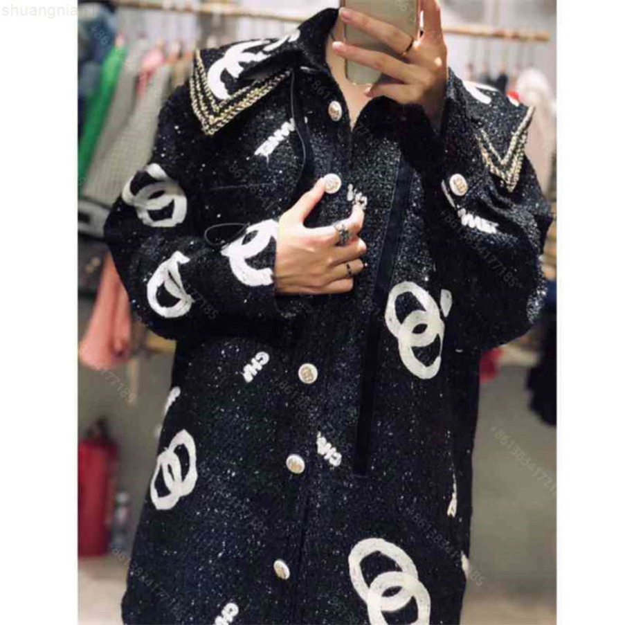 

2021ss winter women coat jacket lapel embroidered logo coarse floral woven cchen brand cotton hoodie top wholesale designer clothes c1
