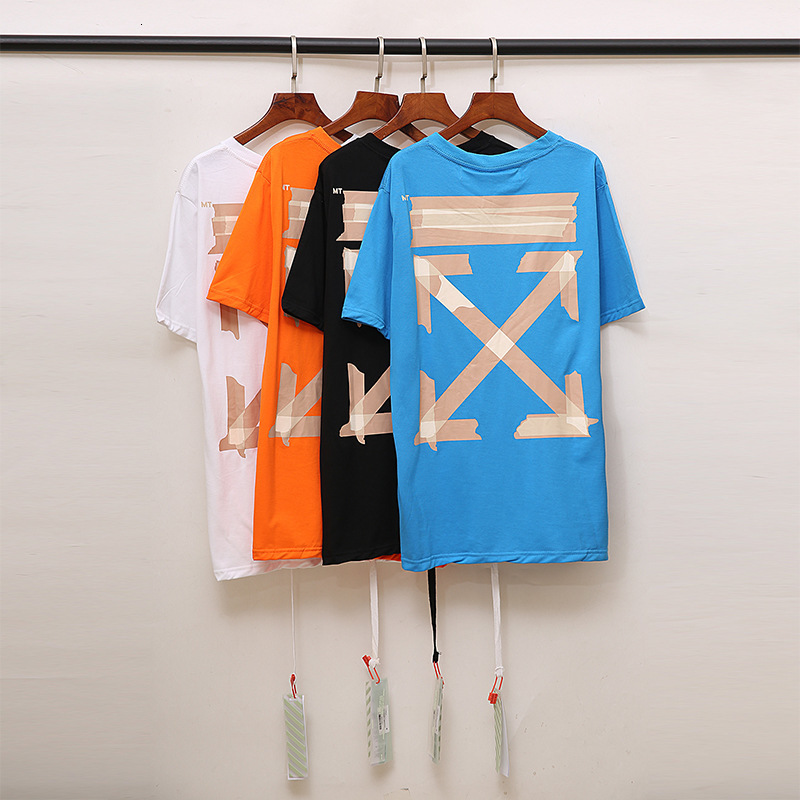 

Off High Quality Spray Printed Arrstyle Short T-shirt style European Loose Fitting Men's and Women's Lovers' Basic Shirt Half Sleeve, Black