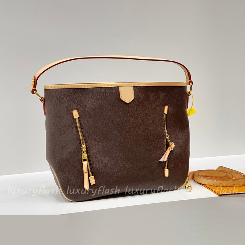 

Fashion Women Handbags Shopping Bags One Handle Purses High Quality 2021 Designer Purse Large Capacity Zipper White Leater Canvas Coating, With dust bag