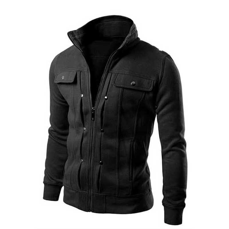 

2021 New Closure with Hoodies Zipper and Men's Jerseys Finer Cardigan Coat Solid Color Man Clothes Black Hood 0v3c, White