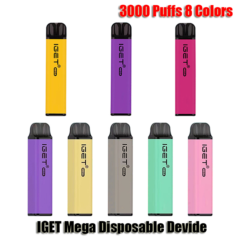 

Original Iget Mega 3000Puffs Disposable E Cigarette Pod Device Prefilled Cartridge Stick Vape Pen Authentic VS XXL King Max