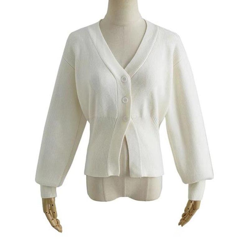 

Women's Jackets SeeBeautiful Simple Waist Elastic Knitted Coat V-neck Long Sleeve Single Breasted Women All Match Spring 2022 Fashion Q108, Black;brown
