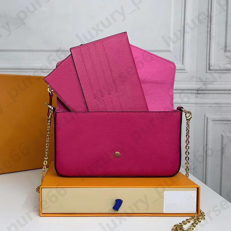 

Fashion Designer Luxury Handbags Purses Bag Chain Strap Messenger Cross Body Women Brand Classic Style Genuine Leather Shoulder Bags Handbag With Box LB133, White grid -pink