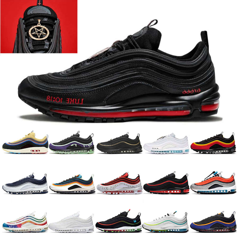 

2021 gift with TAG satan s mens womens running shoes MSCHF x INRI Jesus black bullet run undefeated sean wotherspoon trainers, B8 36-45 ghost