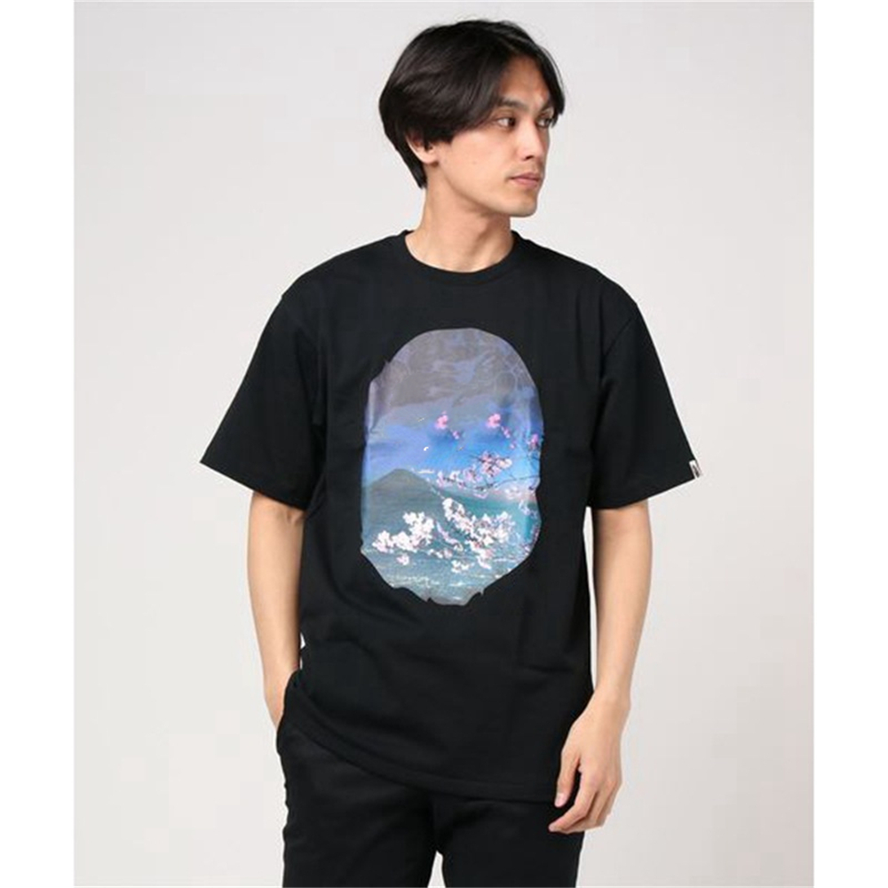 

Apes Men's T Shirt women's top fake zipper camouflage shark men and women pure cotton short-sleeved T-shirt Bring tote bag 01, 1 pcs buttons