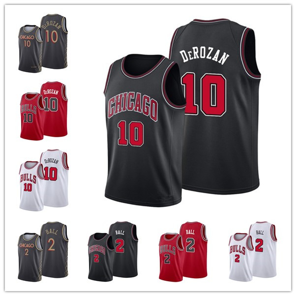

ChicagoBullsMEN Lonzo Ball Demar Derozan 2021 Icon City basketball Jersey, Black