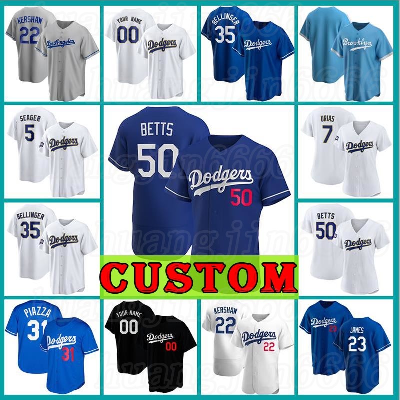 

50 Mookie Betts 5 Corey Seager Custom DodgerBaseball Trevor Bauer Los Cody Bellinger Angeles Jersey 13 Max Muncy Justin Turner Kershaw, Blue;black