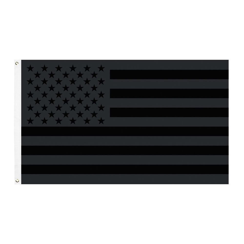 

90*150cm double-thread curling American Stars and Stripes all black American flag