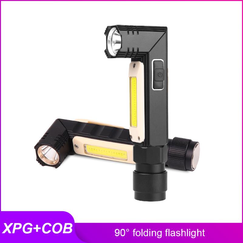 

Flashlights Torches Handfree Tactical Dual Fuel 360 Degree Twist Rotary Clip Rechargeable Bright XPG+COB Red And White LED Torch