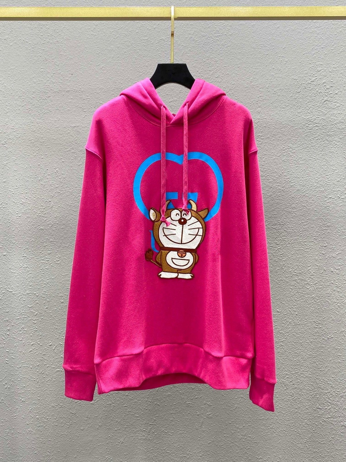 

Ox horn jingle cat long sleeve Hooded Sweater men's and women's identical top 2021 new pink loose fitting Pullover for lovers, Black