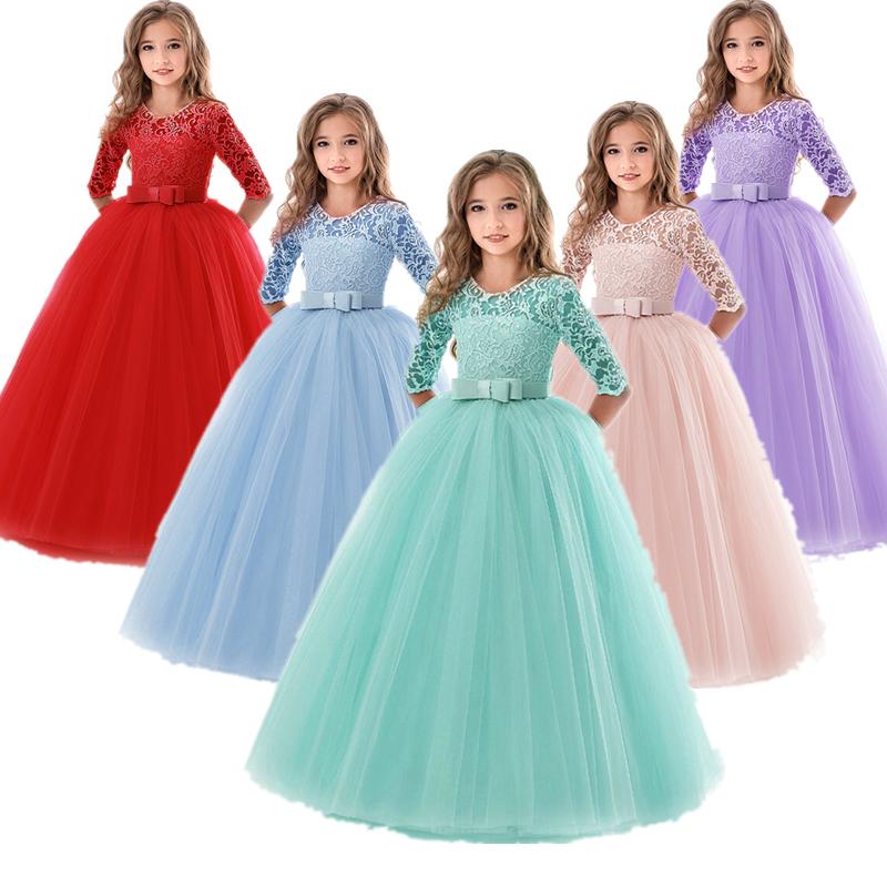

Girl's Dresses Teenage Girls For Girl 10 12 14 Year Birthday Fancy Prom Gown Flower Wedding Children Princess Party Dress Kids Clothing, Pink 2
