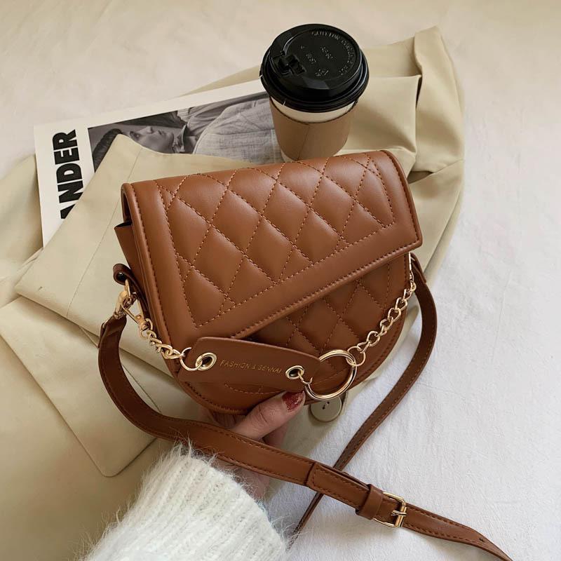 

Bag Bags for Women 2021 High-quality Female Bag PU Leather Fashion Rhombus Shoulder Simple Chain Crossbody Sac A Main, Black