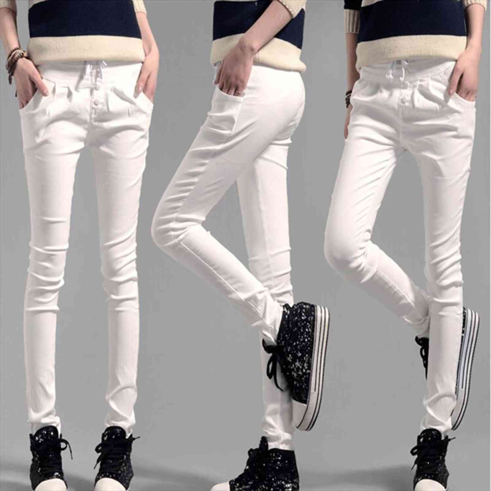 

trousers linen leggings summer women capri casual plus big size xxl xxxl stretch long slim pantalon femme, Black;white