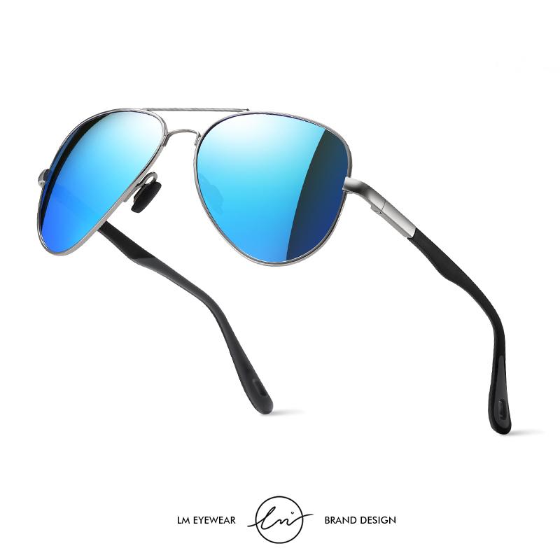 

Sunglasses LM Pilot Men's Polarized Mirror Lens Driving Goggles UV400 Anti-Glare Retro Eyewear Lunettes De Soleil Homme