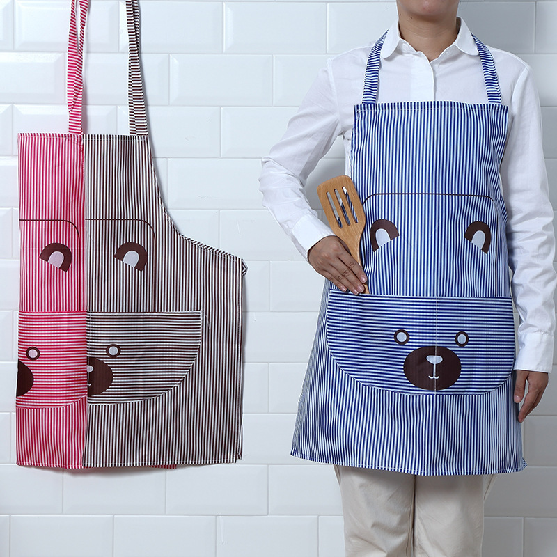 

Hanging Neck Korean Version Printed Bear Cooking Kitchen Lovely Apron