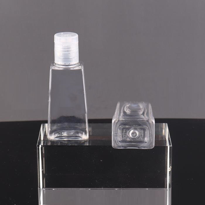 

30ml PET transparent trapezoidal packing bottle hand sanitizer flip cover shampoo and facial cleanser disinfection container273i
