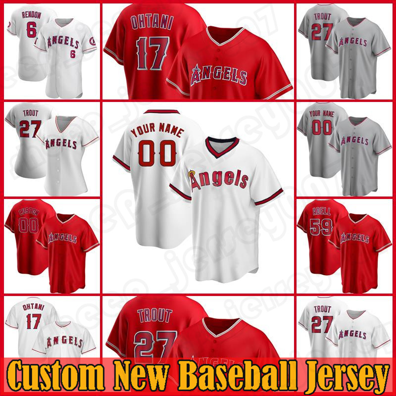 

27 Mike Trout Custom 17 Shohei Ohtani Los Mens Angeles Baseball Angels Jersey Jo Adell Anthony Rendon Jose Iglesias Dylan Bundy Mens Women, Blue;black