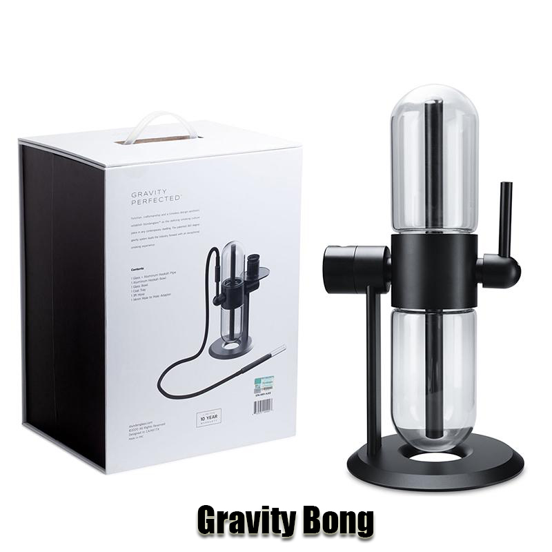 

STUNDENGLASS Gravity Bong Glass Bowls Kit Recycler Piece Water Dab Rigs Smoking Pipes For Shisha Tobacco Dried Herb Concentrate Oil High Quality, Black