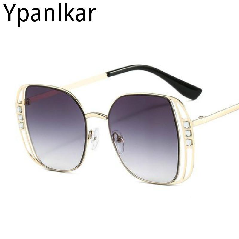 

Square Sunglasses Women Brand Designer Retro Metal Big Frame Sun Glasses For Men Vintage Gradient