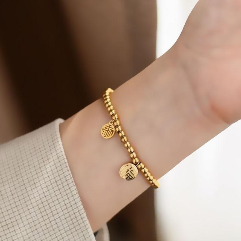 

Elastic 18K Gold Titanium Steel Bracelet Female Ins Sense of Quality Couples Bracelet Fashion Bracelet Fashion Accessories