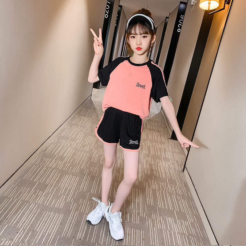 

2021 New Teenage Sets of for Fitness Sportwear Yoga Together Summer Korean Children Girls Clothes Age 5 8 9 11 12 Years Old 610r, The pictures