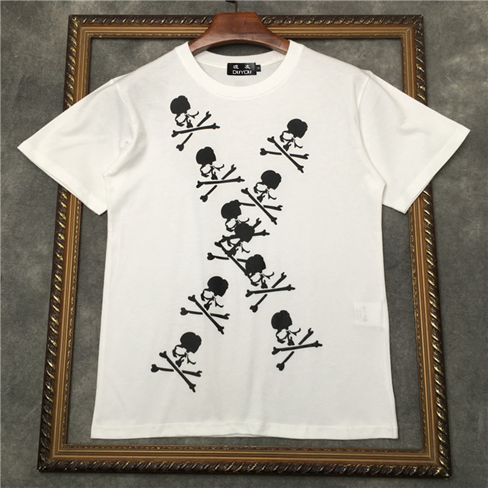 

2021 New Barrett Men's Short-sleeved T-shirt Cross Skull Pattern Women t Shirts|streetwear 2191001620 Hmau, White
