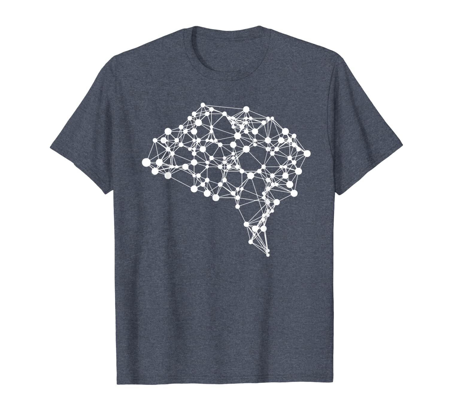 

neural network anatomy brain art graphic t-shirt, White;black
