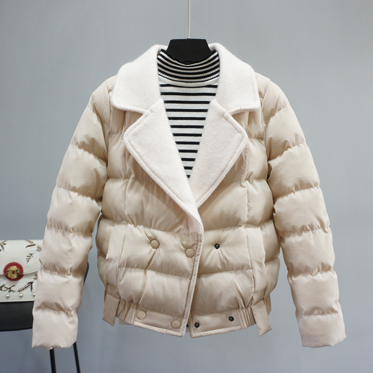 

2021 New Autumn Parka Down Cotton Coats and Jackets Parkas Winter Fashion Slim Warm Jacket Women Pp073 Cv56, Black