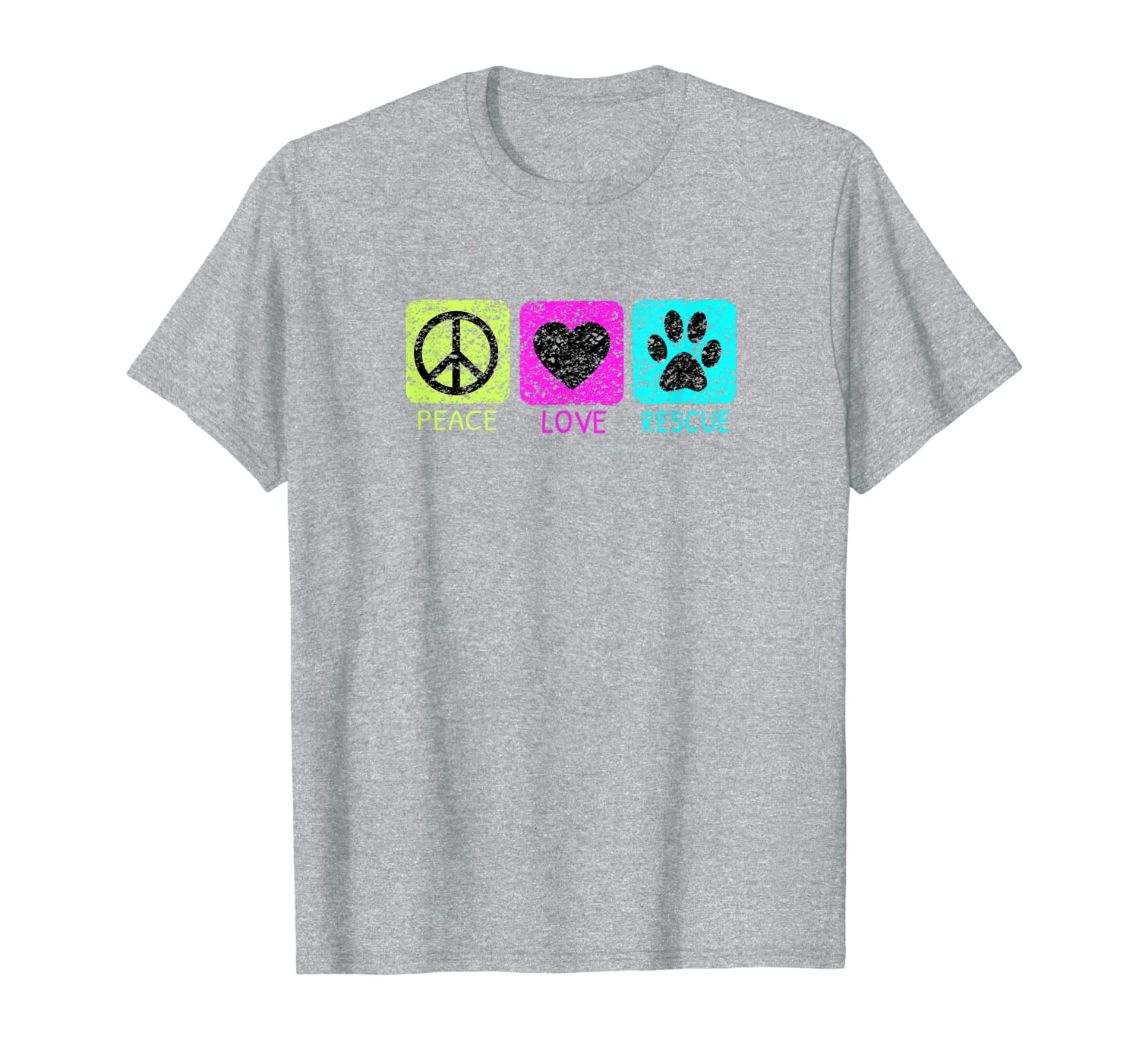 Peace Love Rescue Dogs Distressed Graphic Design Shirt-image-701966868
