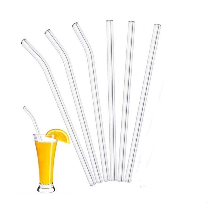 

Clear Glass Straw 200*8mm Reusable Straight Bent Drinking Straws with Brush Eco Friendly for Smoothies Cocktails SN2793