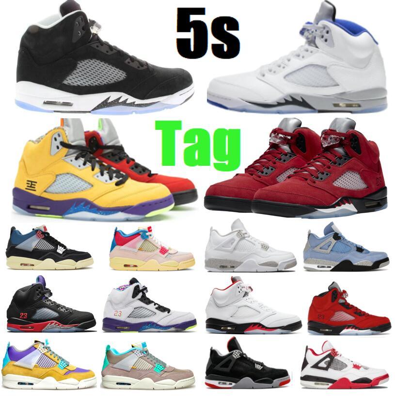 

5 Stealth 5s Oreo Quai 54 2021 Fire Red Basketball shoes 11 Concord 45 Space jam 4s Union Taupe Haze Desert Moss bred Sneakers, 33