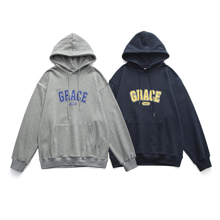 

2 Colors Mens Hoodies Sweatshirts Letter Printing Hooded Sweatshirt Solid Color