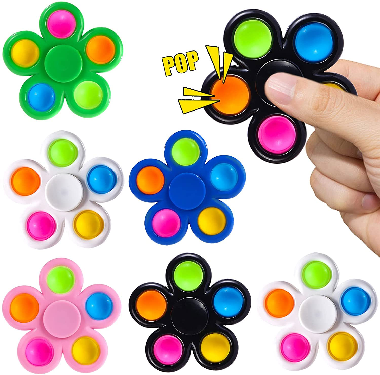 

Etrue Push Pop Up It Fidgets Spinner Simple Dimple Fidget Spinners Popit Finger Spinning Toy Stress Relief Fingertip gyro toys