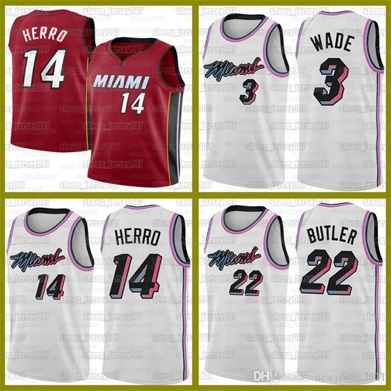 

Jimmy 22 Butler Tyler 14 Herro Dwyane Wade Goran Dragic Bam Adebayo Jersey Duncan Robinson Nunn Miami Heat Basketbal lBest selling, Black;red