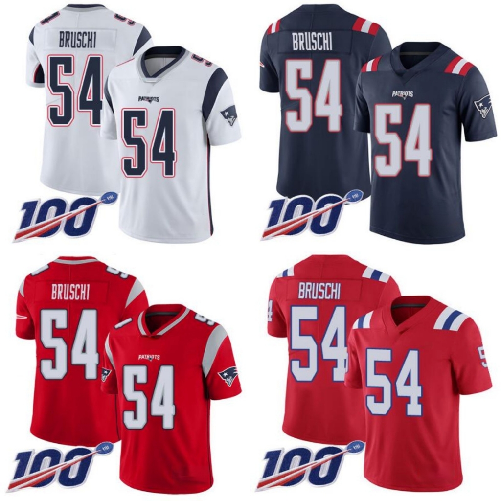 

NewEnglandPatriotsMen #54 Tedy Bruschi Women Youth 100th Vapor Limited Jersey