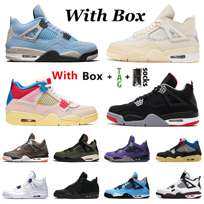 

Original Jumpman 4 Sail Mens Womens Basketball Shoes 4s IV Starfish University Blue Cactus Jack What The Black Cat Women Sneakers Trainers, B32 40-47 dunk from above