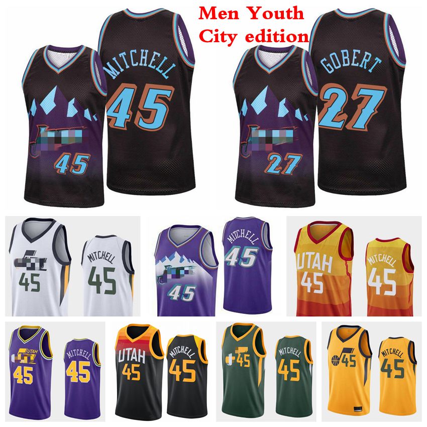 

Donovan Mitchell 45 Basketball John 12 Stockton 32 Malon Jerseys Mitchell & Ness 2021 Men Kids Youth Red White S-XXL, Color1