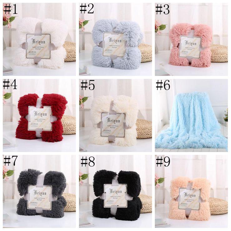 

Plush Blanket Super Soft Long Shaggy Blankets Fuzzy PV Faux Fur Warm Elegant Cozy Throw Sofas Bedding