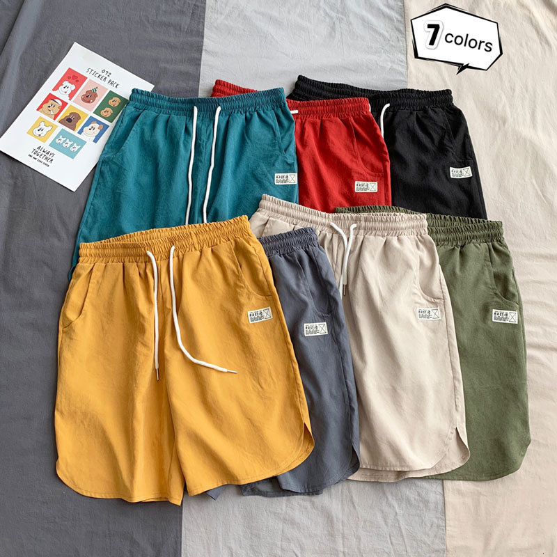 

2021 New Men's Sport Shorts Loose  Mens Joggers Man Sweat Short Pans Summer Sweatpants Knee Length Pant for Men Clothes Male Yewc, Fuchsia